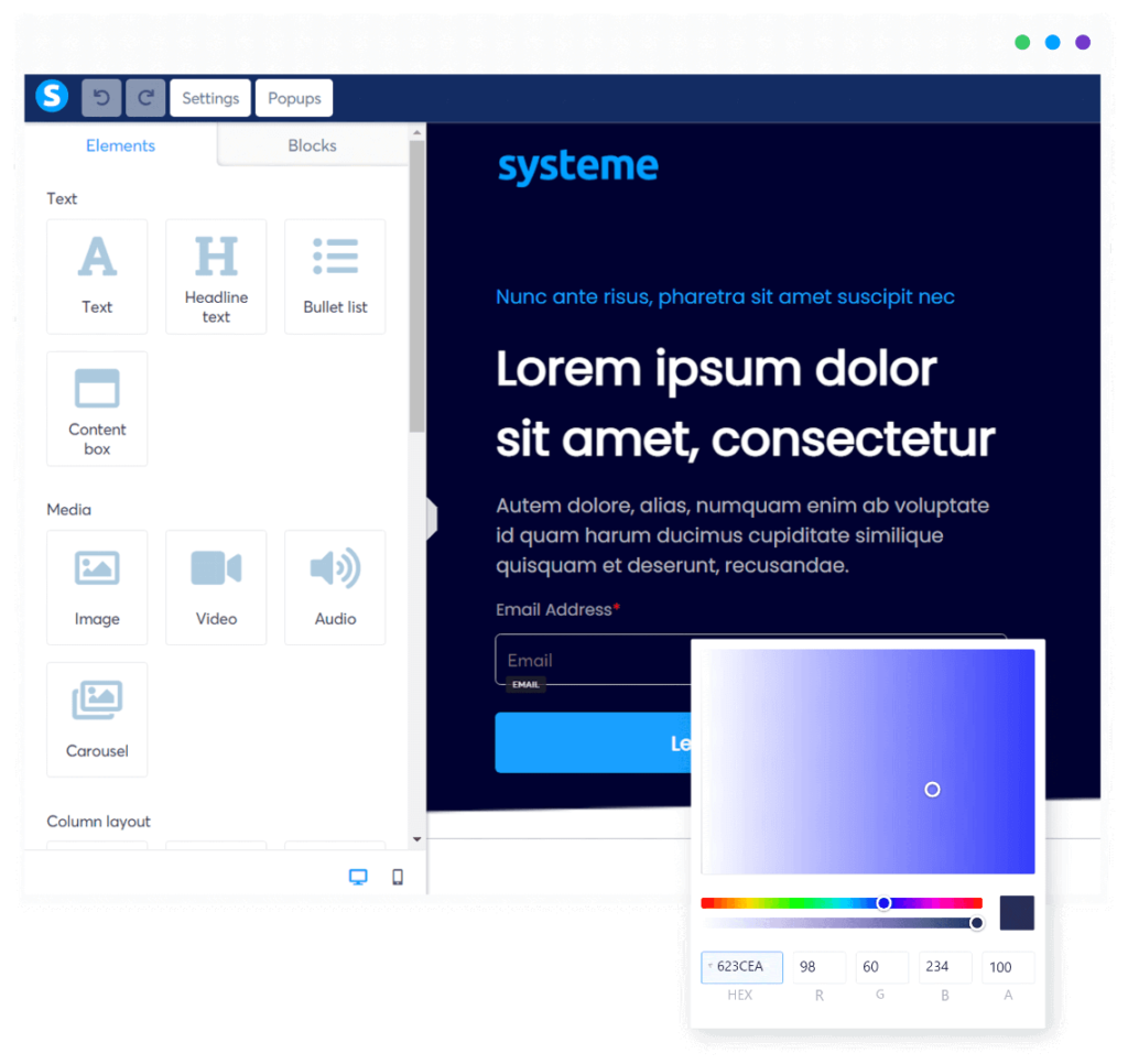 systeme.io website builder